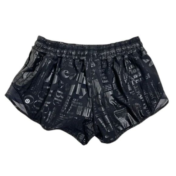 Lululemon Hotty Hot Short Low-Rise 4" *Manifesto 20YR Foil Black - Picture 3 of 10